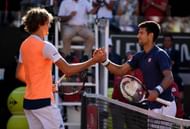 ROME, ITALY - MAY 21:  Alexander Zverev of Germany shakes hands with Novak Djokovic of Serbia after beating him during the final of The Internazionali BNL d'Italia 2017 at Foro Italico on May 21, 2017 in Rome, Italy.  (Photo by Gareth Copley/Getty Images)